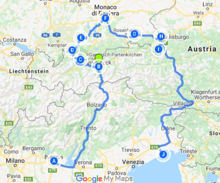 Itinerario: Germania, Baviera – Austria, Salisburgo – Italia, Lignano Sabbiadoro – 5 giorni in camper con bambini