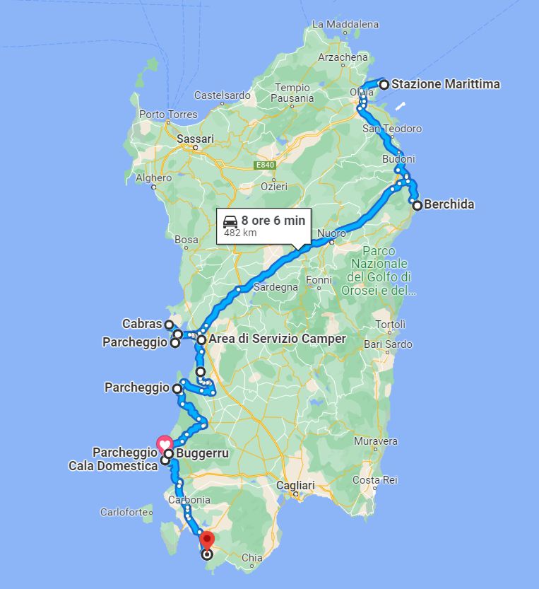 Sardegna itinerario fino a Porto Pino