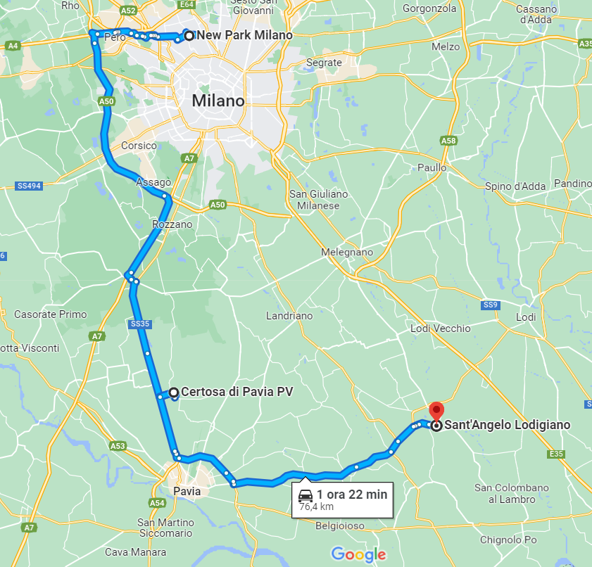 Itinerario: Milano, Certosa di Pavia, Sant'Angelo Lodigiano